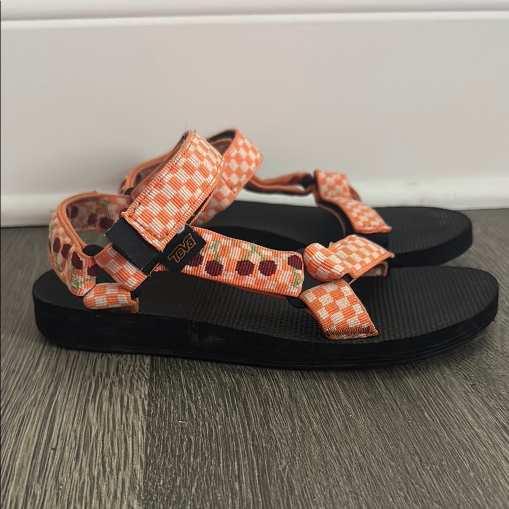 Teva Kids' Orange Sandals with Cherries